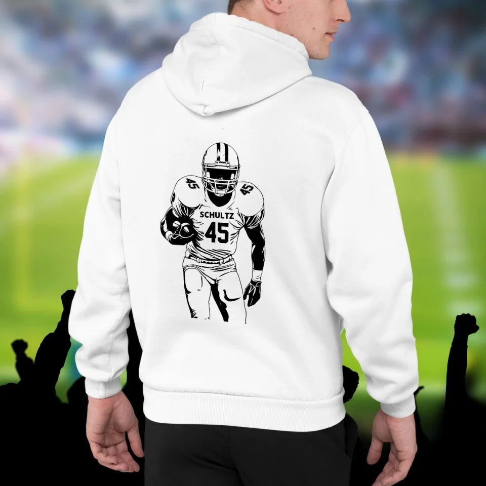 Personalisierbarer Football NFL / GFL Hoodie Weiß