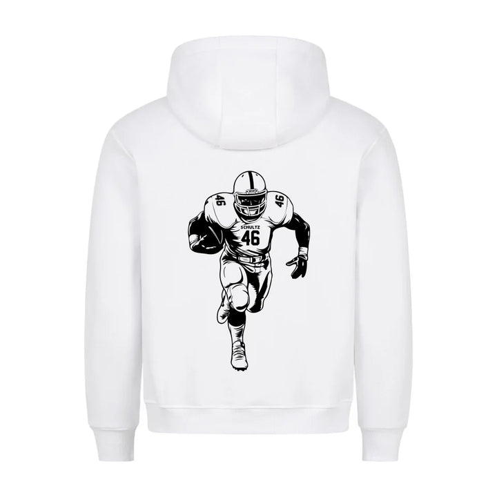 Personalisierbarer Football NFL / GFL Hoodie Weiß