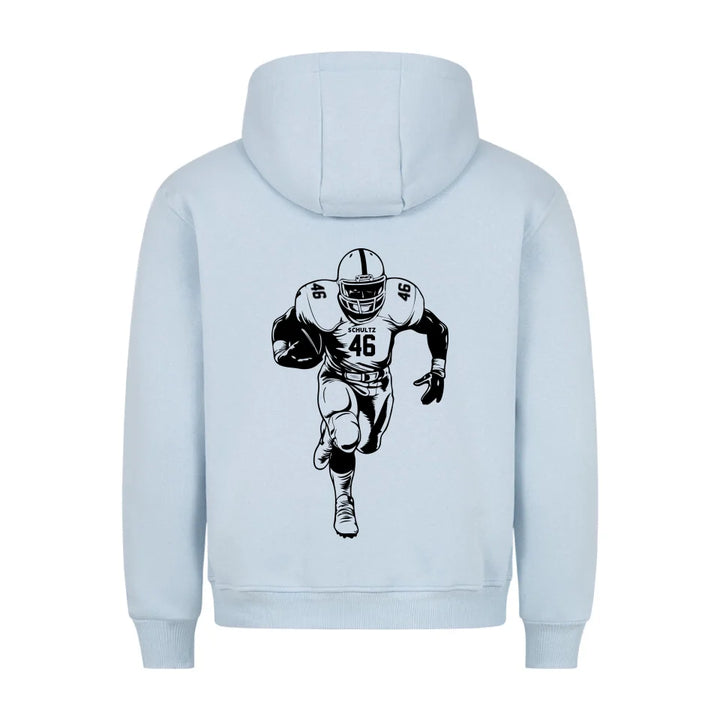 Personalisierbarer Football NFL / GFL Hoodie Babyblau