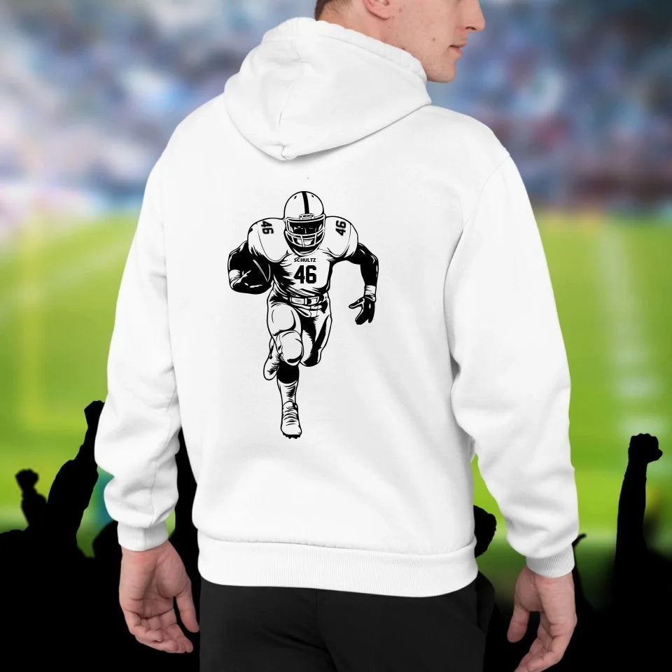 Personalisierbarer Football NFL / GFL Hoodie Weiß