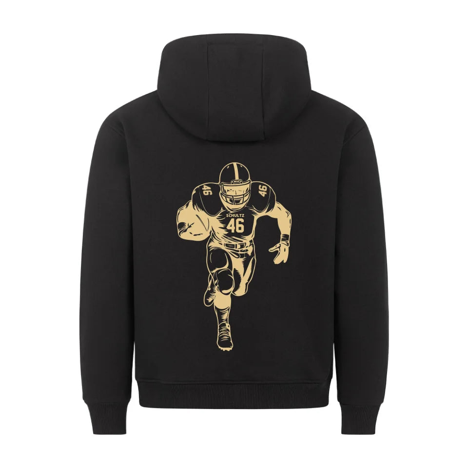 Personalisierbarer Football NFL / GFL Hoodie Schwarz