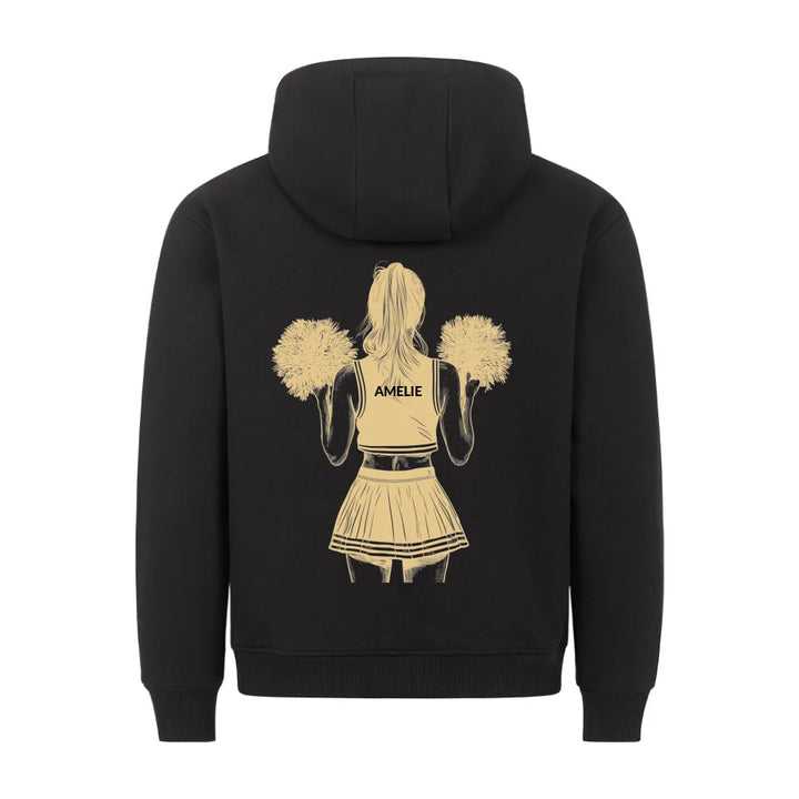 Personalisierbarer Cheerleader Hoodie Schwarz