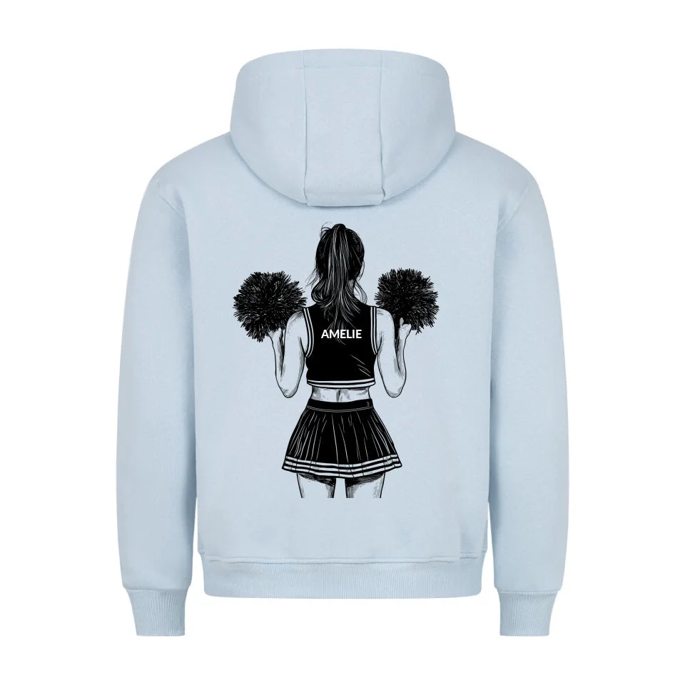 Personalisierbarer Cheerleader Hoodie Babyblau