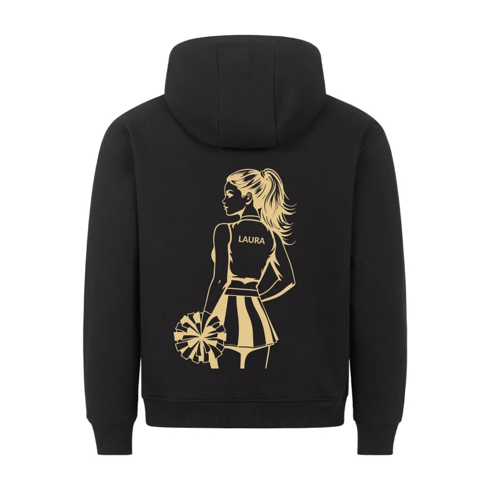 Personalisierbarer Cheerleader Hoodie Schwarz