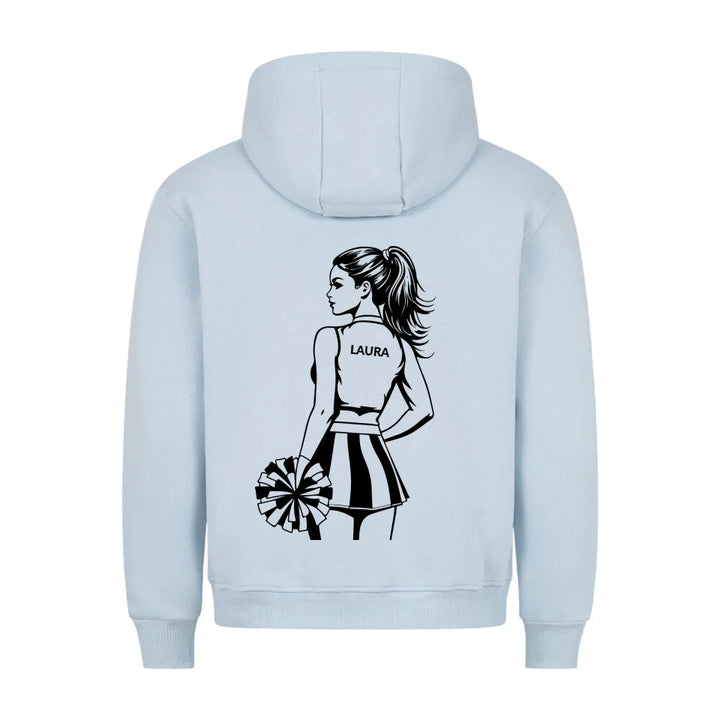 Personalisierbarer Cheerleader Hoodie Babyblau