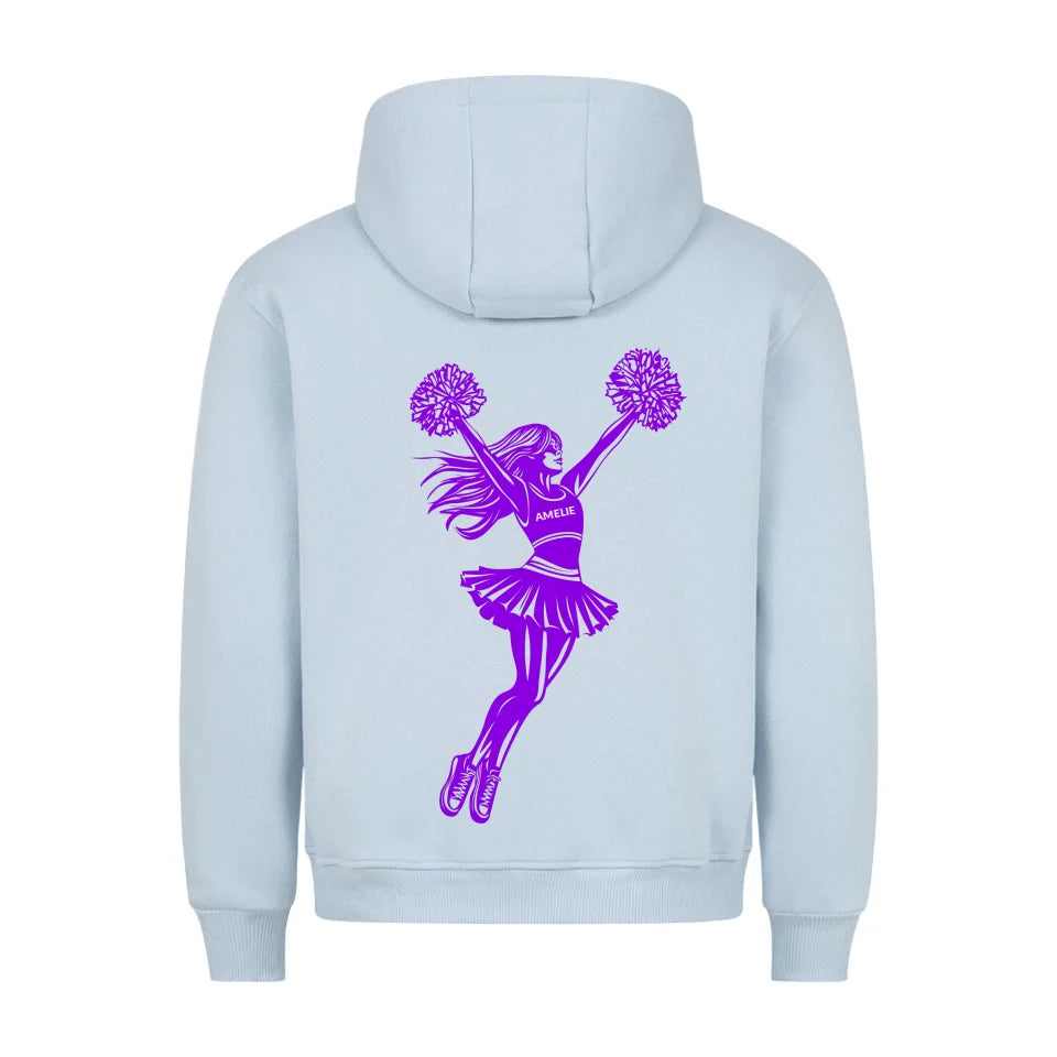 Personalisierbarer Cheerleader Hoodie Babyblau