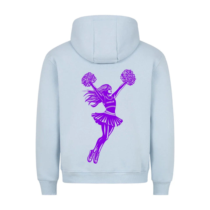 Personalisierbarer Cheerleader Hoodie Babyblau