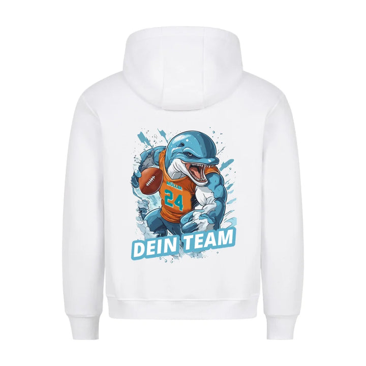 Personalisierbarer NFL / GFL Football Hoodie Dolphins Weiß