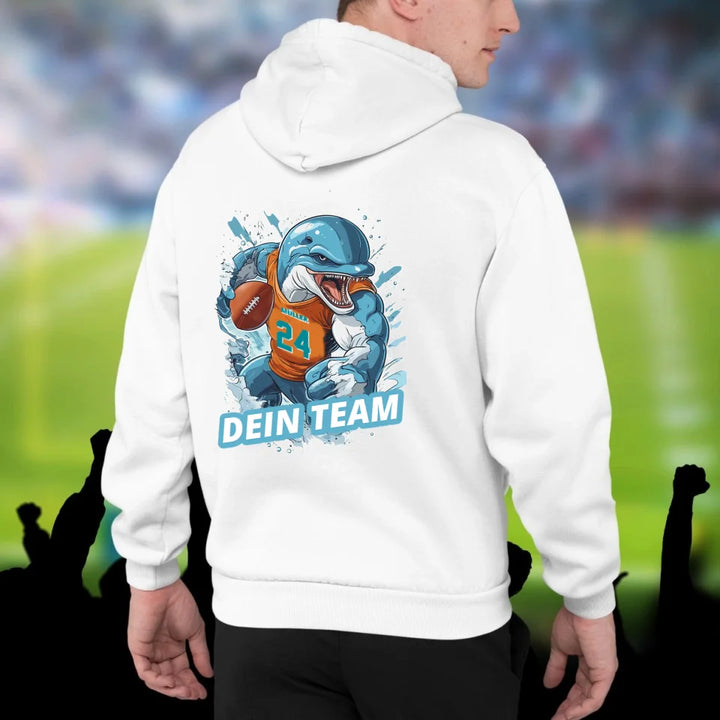 Personalisierbarer NFL / GFL Football Hoodie Miami Dolphins Weiß