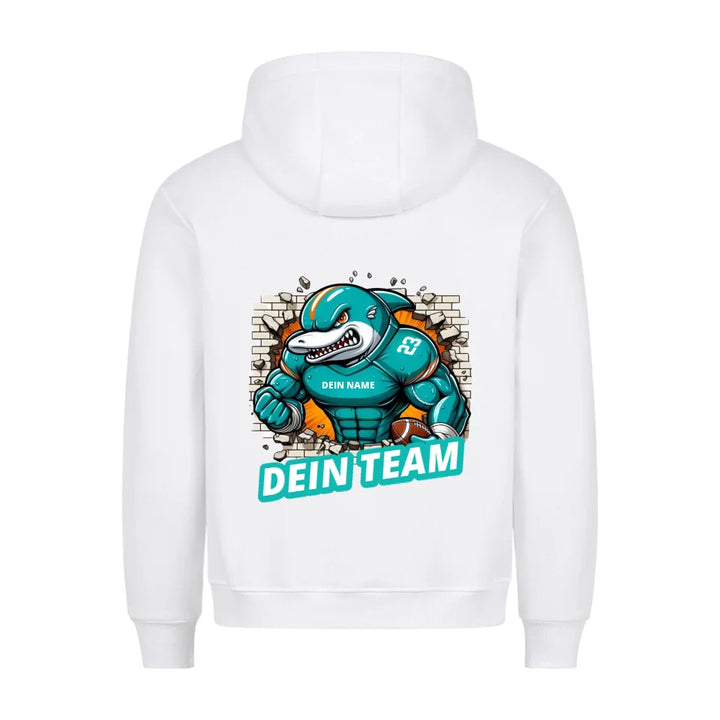 Personalisierbarer NFL / GFL Football Hoodie Dolphins Weiß