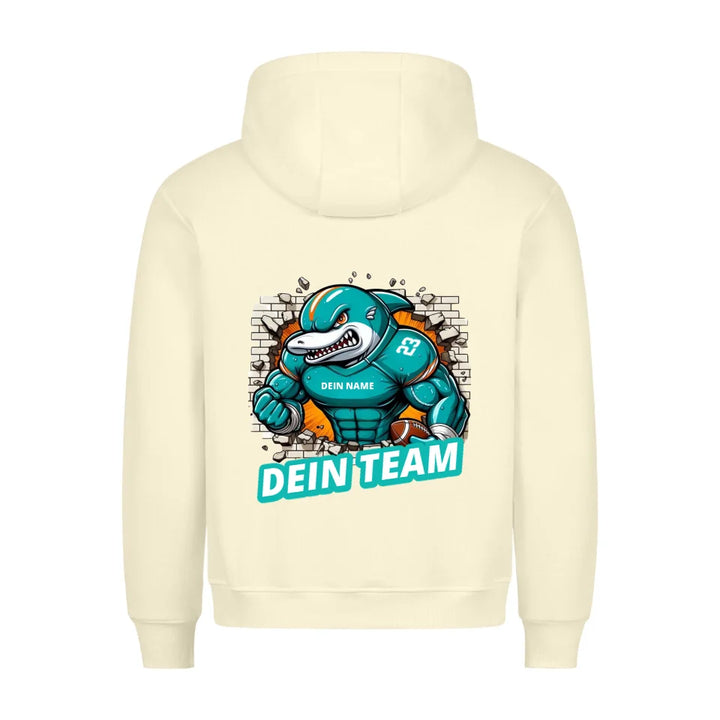 Personalisierbarer NFL / GFL Football Hoodie Dolphins Beige