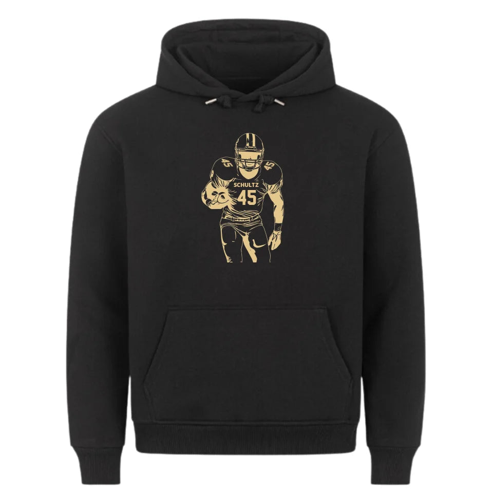 "Ready to fight" Football Hoodie Frontprint (personalisierbar)