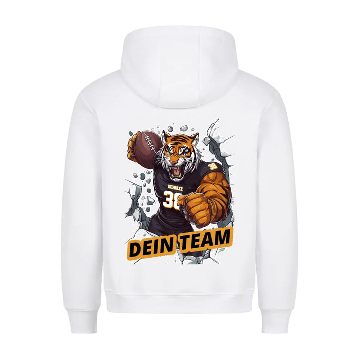 Personalisierbarer NFL / GFL Football Hoodie Bengals Tiger Weiß