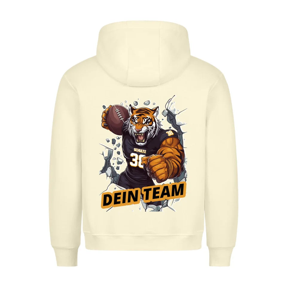 Personalisierbarer NFL / GFL Football Hoodie Bengals Tiger Beige