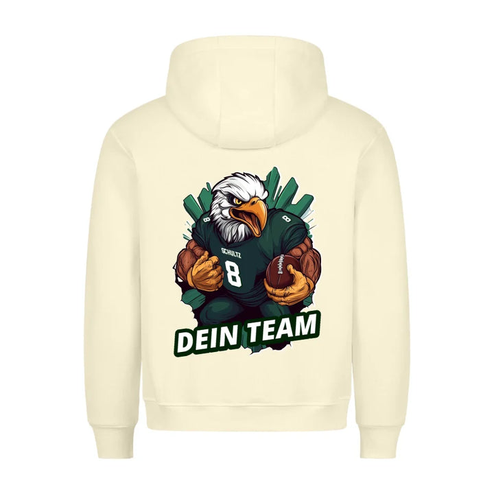 Personalisierbarer Football Hoodie Eagle Adler Beige