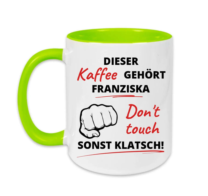 Personalisierbare, witzige, lustige Sprüche Tasse Grün