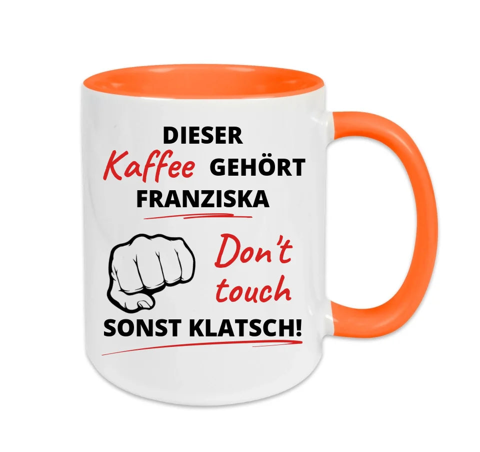 Personalisierbare, witzige, lustige Sprüche Tasse Orange