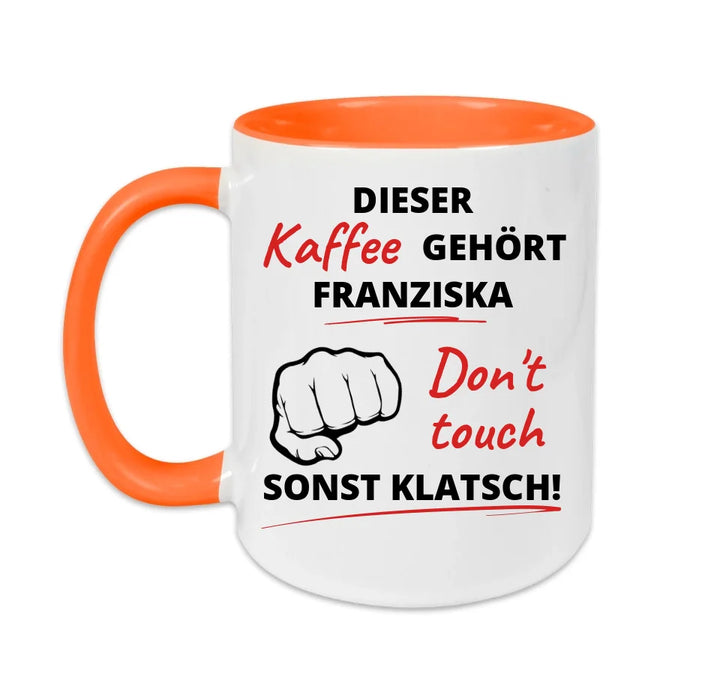 Personalisierbare, witzige, lustige Sprüche Tasse Orange