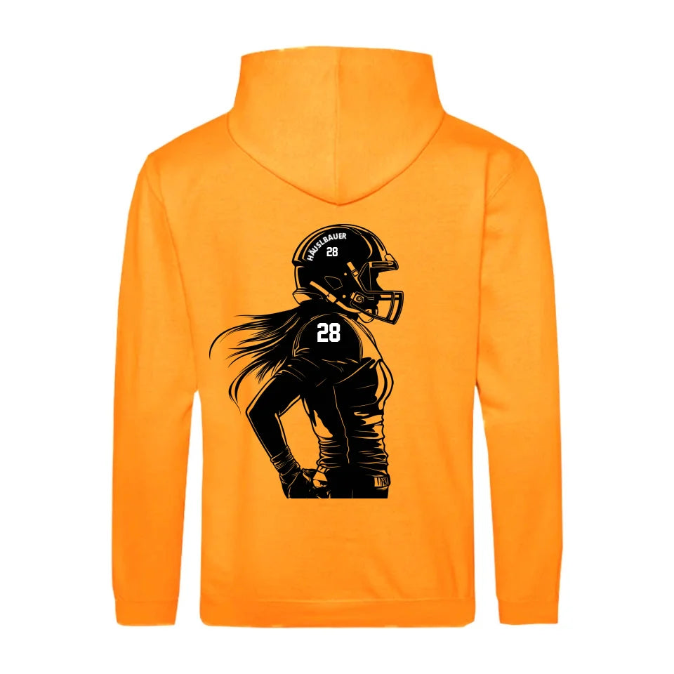 "Determination" Football Zipper Hoodie (personalisierbar)