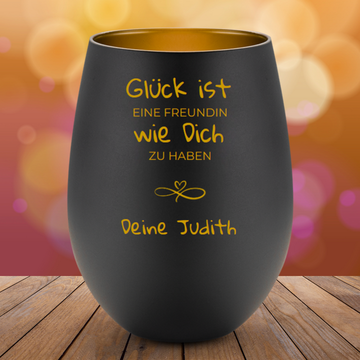 "Glück ist" - Windlicht (personalisierbar) - cheerwear