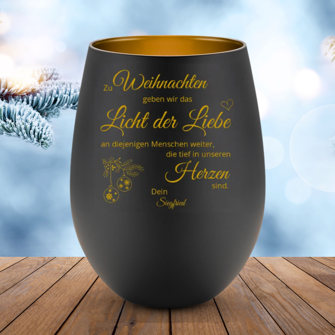 "Licht der Liebe" - Windlicht (personalisiert) - cheerwear